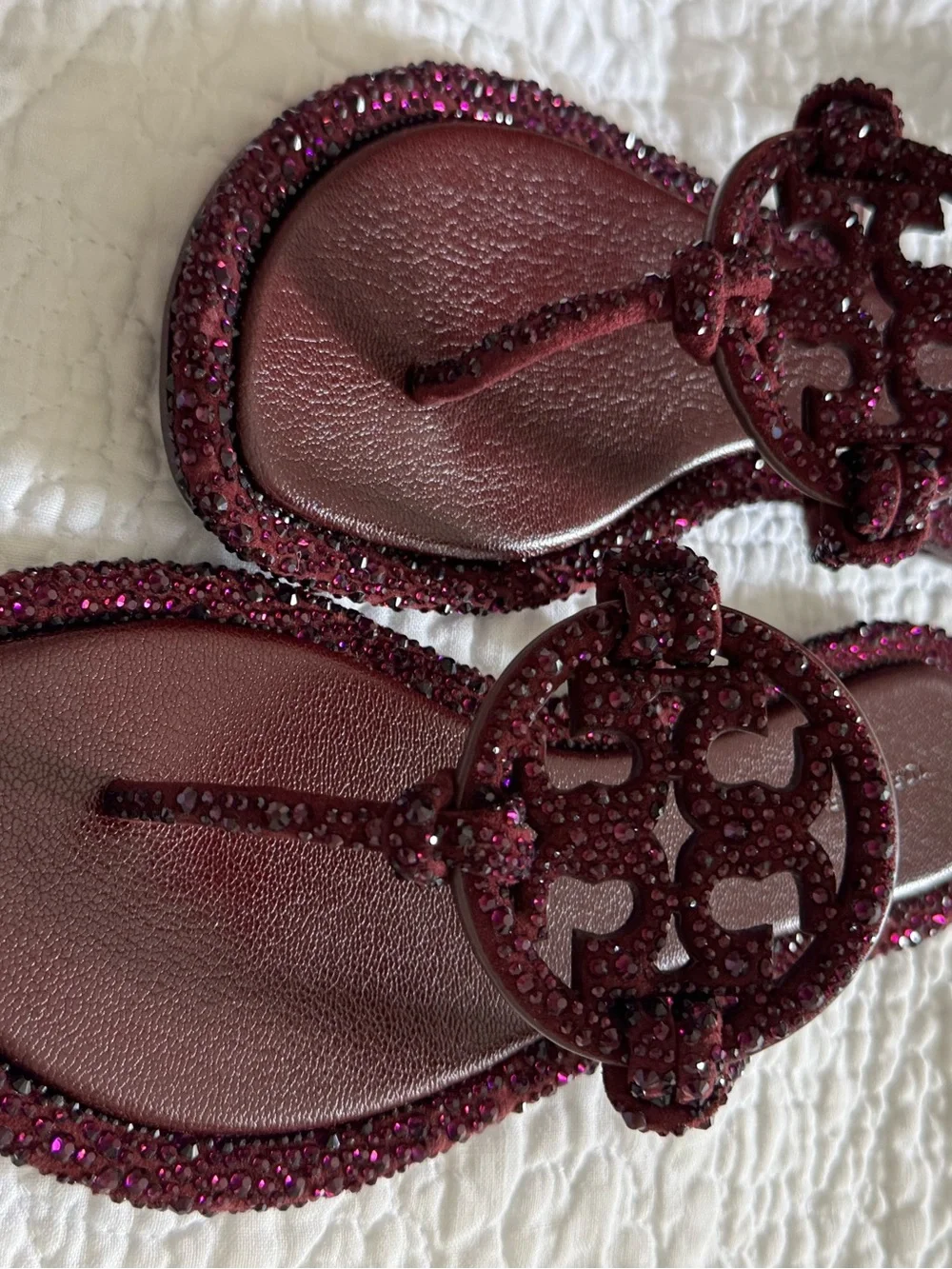 Tory Burch Miller Knotted Pave sandals dark carmine ( burgundy)